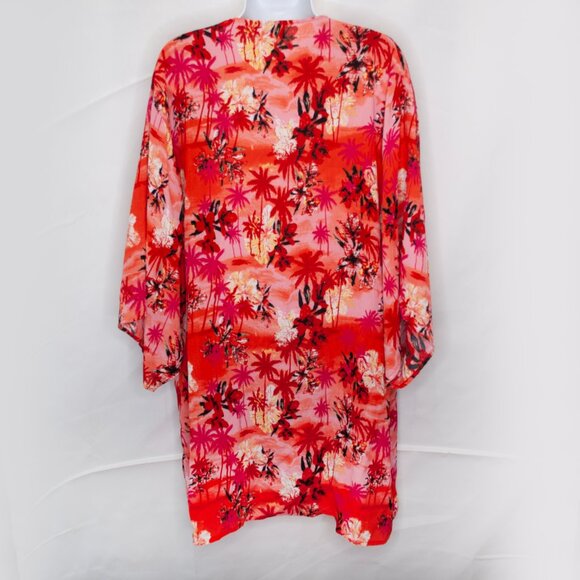 Asos Tropical Kimono Jacket Womens 4 Open Hawaiian Beach Cover Up Casual S NN04X - Picture 3 of 4
